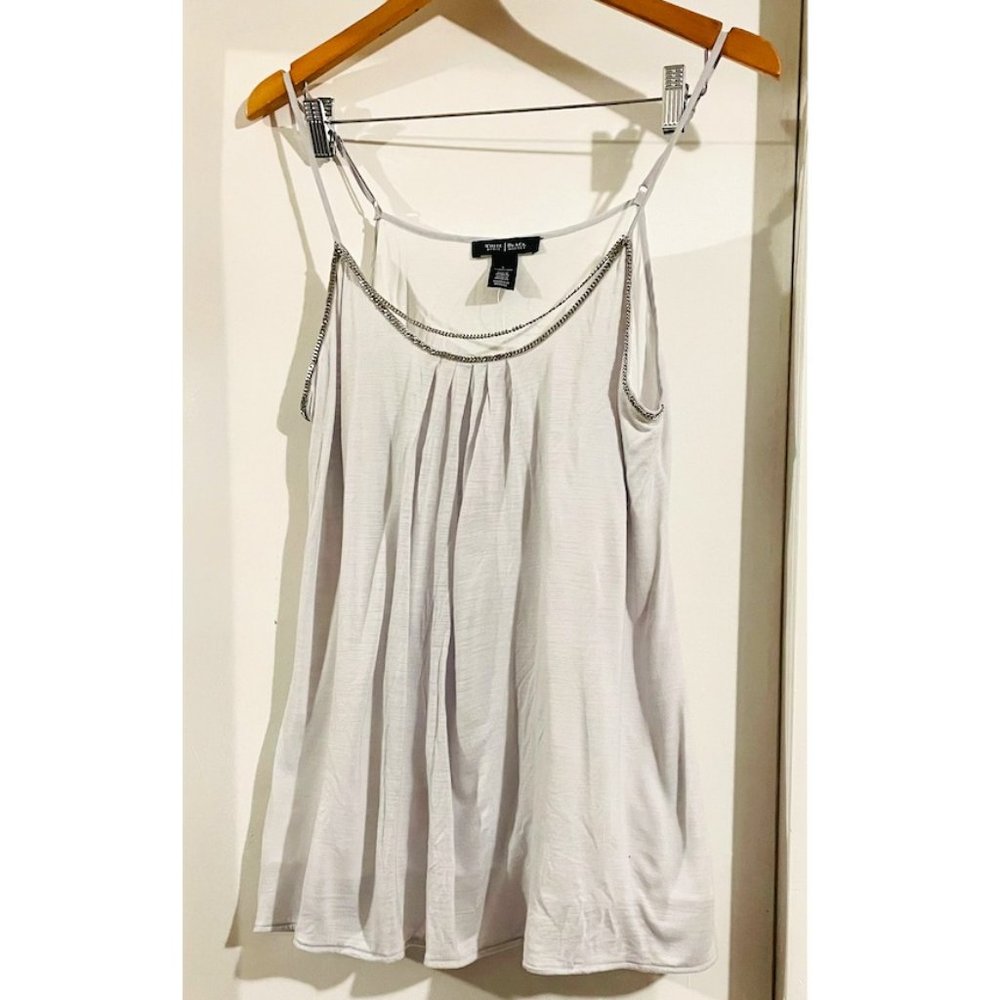 White House Black Market Gray Chain Cami- Size Large- L
